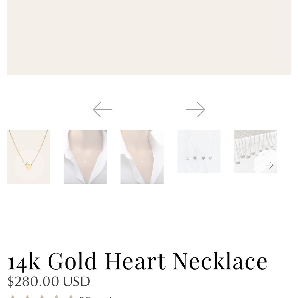14k Gold Heart Necklace - Picture 9 of 12